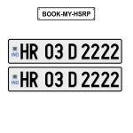 Haryana HSRP (High-Security Registration Plate) featuring a vehicle registration plate with unique security features and code, offered by IndNumberPlate.com for online booking of new and replacement plates