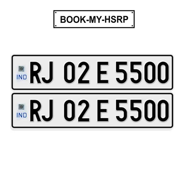 High Security Registration Plate (HSRP) for vehicles in Rajasthan, displaying the official design and security features for registration compliance.