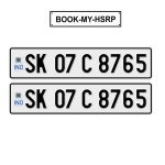 High Security Registration Plate (HSRP) for vehicles in Sikkim, featuring the official design and security features for compliance with vehicle registration regulations.