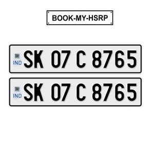 High Security Registration Plate (HSRP) for vehicles in Sikkim, featuring the official design and security features for compliance with vehicle registration regulations.