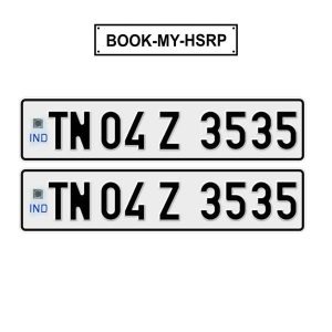 High Security Registration Plate (HSRP) for vehicles in Tamil Nadu, showcasing the official design and features required for vehicle registration compliance.